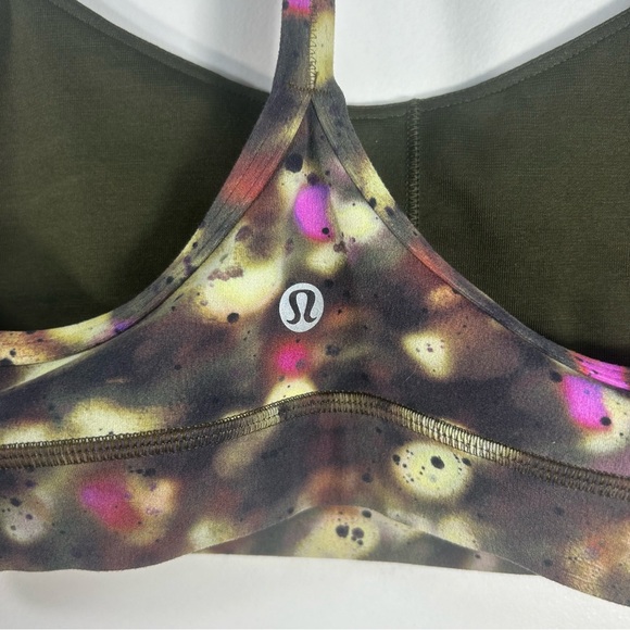 Lululemon Flow Y Bra Nulu Light Support, A–C Cup Multi / Acid Wash; Women’s Sz 6 - Picture 5 of 10